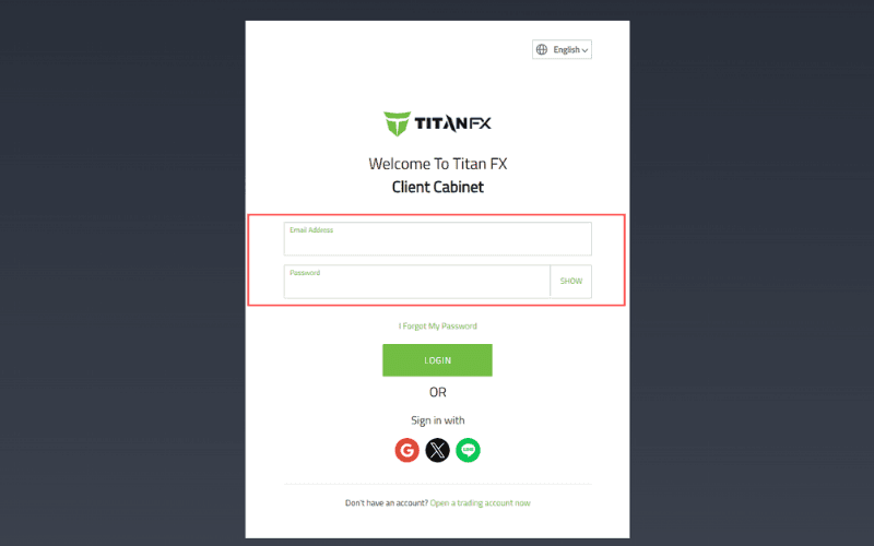 Log in to the Client Cabinet