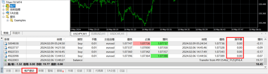 确认已平仓仓位隔夜利息的方法 