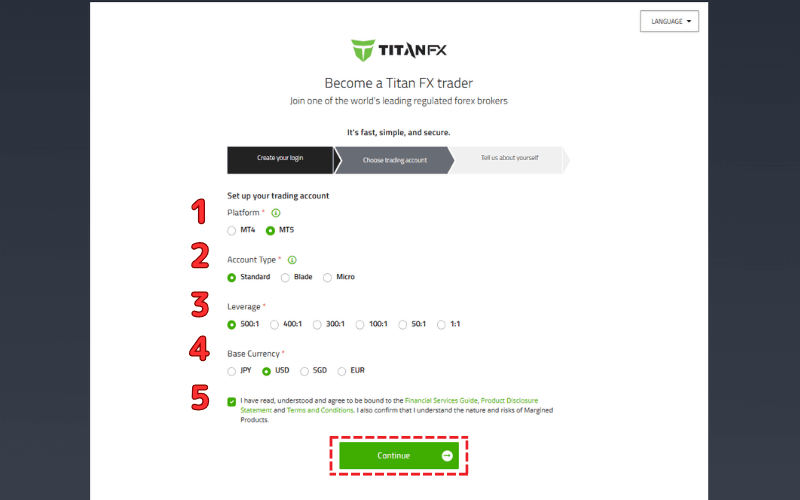 Choose Your Account Type