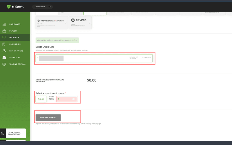 Click Withdrawal Button