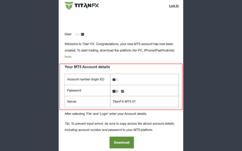 Account Information Sent via Email