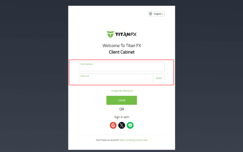 Log in to the Client Cabinet