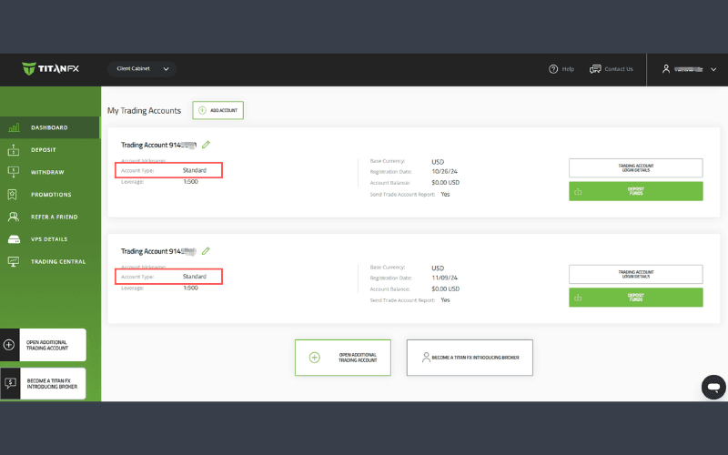 Check Account Type from the "Dashboard"