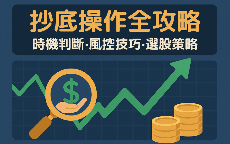 抄底操作全攻略封面图，包含时机判断、风控技巧与选股策略 