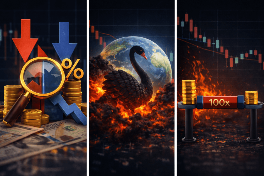 客觀環境下的賠錢成因：點差與持倉成本、市場波動與[黑天鵝事件、槓桿