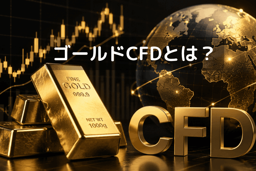 ゴールドCFDとは?カバー画像:金の延べ棒と金/米ドル(XAU/USD)