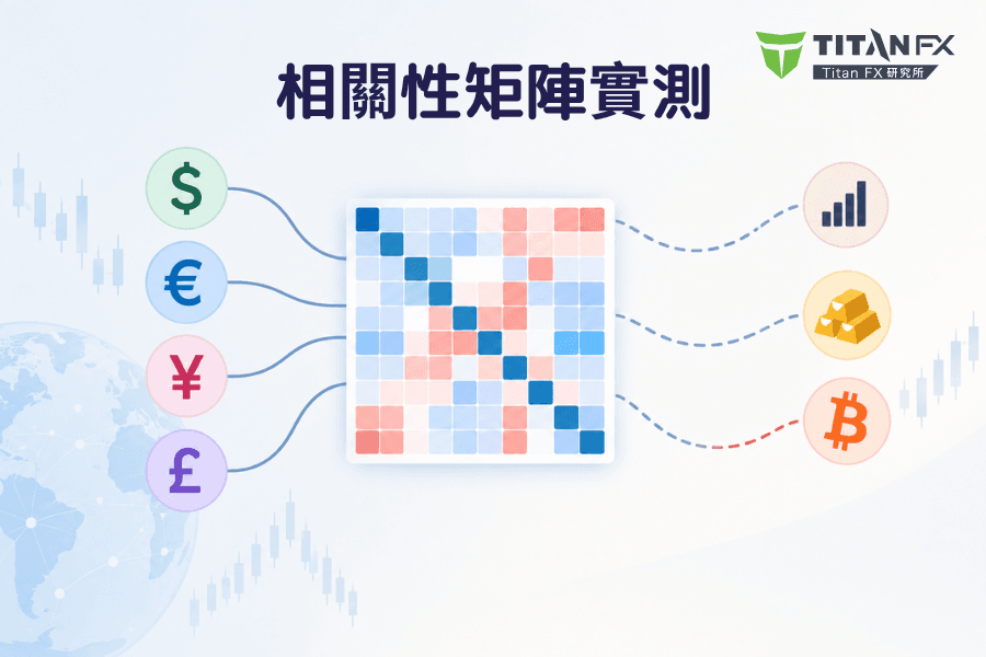 封面圖:中間是一張 9 乘 9 的相關性矩陣方格表,對角線為深藍色,其餘格子由深藍、淺藍、近白、淺紅到深紅分布;右側抽出五個同樣大小的方格分成三組,上面三格是深藍並加了綠色外框,中間一格左半深藍右半深紅,最下面一格接近白色並用虛線外框