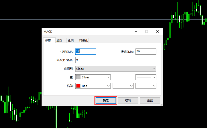  MT5平台开启MACD指标流程-参数设定