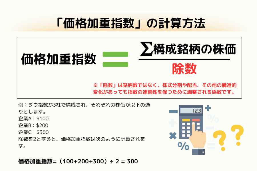 価格加重指数（Price-weighted Index）の計算式