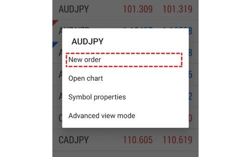 Placing Market, Limit, and Stop Orders on MT4 (Android)