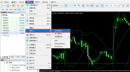 MT5（Windows版）的图表模版使用方法