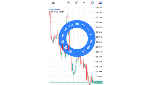 MT5（Android版）圖表中設置線條等對象的方法