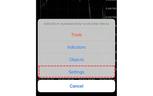 MT5 (iOS) Basic Chart Settings