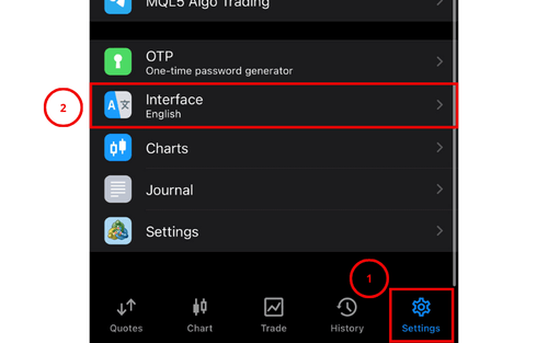 How to Change Language Settings on MT5 (iOS)