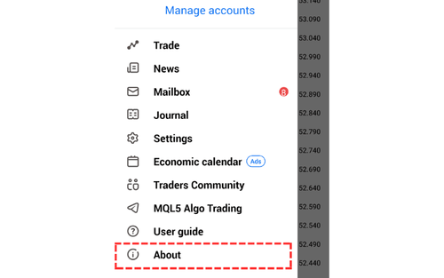 How to Check the Version of MT5 (Android)