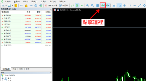 MT5(Windows版)中切换自动滚动的方法
