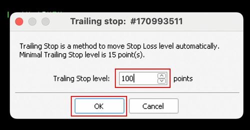 Setting up Trailing Stops on MT4 (Mac)
