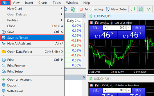 How to Save Chart Images on MT5 (Windows)