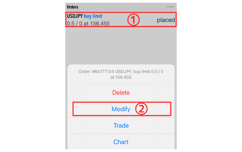 How to Modify or Cancel Pending Orders on MT5 (iOS)