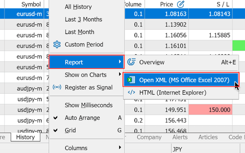 How to Create a Profit and Loss Report on MT5 (Mac)