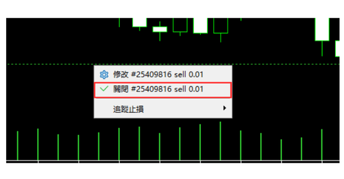 MT5(Windows版)平仓方法