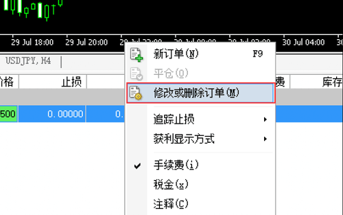 MT4(Mac 版)挂单的修改与删除方法