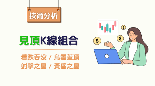 K线见顶组合型态：看跌吞没、乌云盖顶、射击之星、黄昏之星