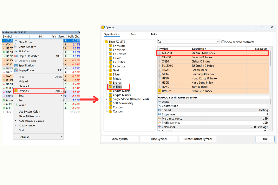 MT4/MT5 Steps to Add AUS200 Quotes
