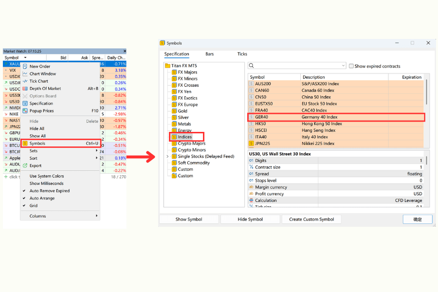 How to Add GER40 to Market Watch in MT4/MT5