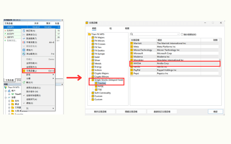 MT5「市场报价」中添加NVIDIA