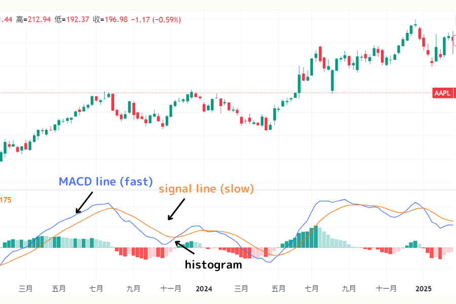 MACD indicator displayed on TradingView