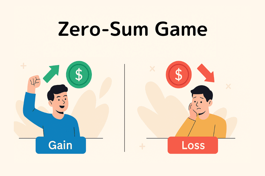 Zero-sum game concept and how it applies to forex markets — visual overview